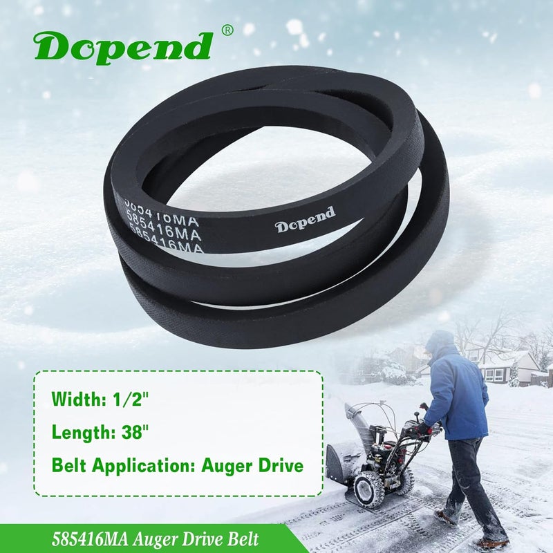Dopend 585416MA Auger Drive Belt 1/2’’ x 38’’ for Craftsman, MTD, Murray Snowblower Parts, Replaces 585416MA, 585416 Auger Belt - Image 4